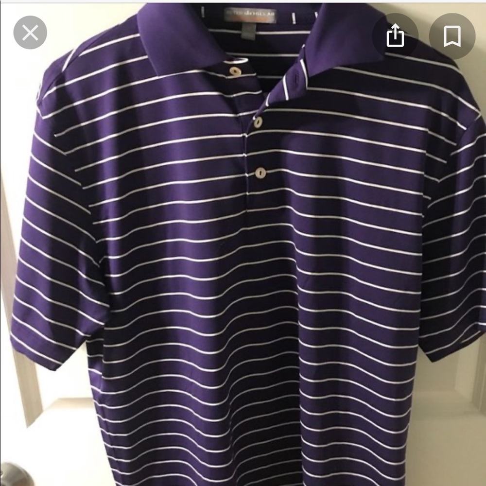 Purple and white peter Millar striped polo